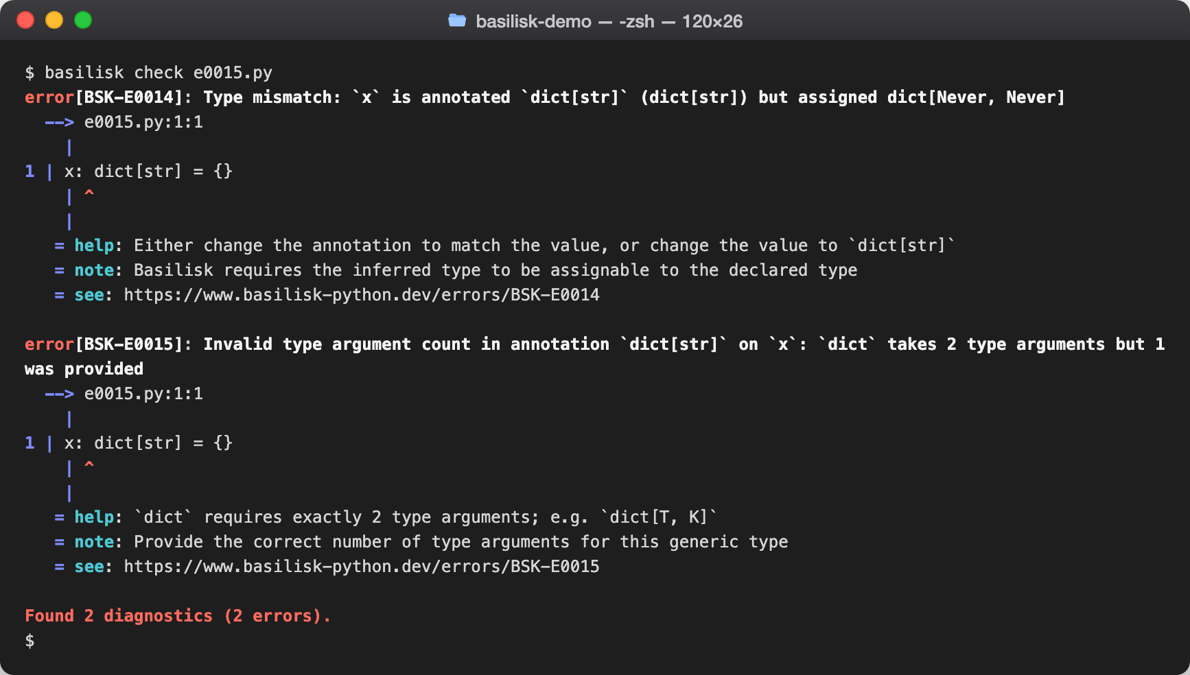 basilisk check output reporting callables_annotation for an invalid type argument count